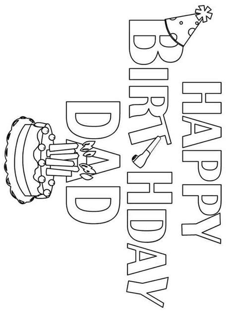 Happy Birthday Daddy Coloring Pages