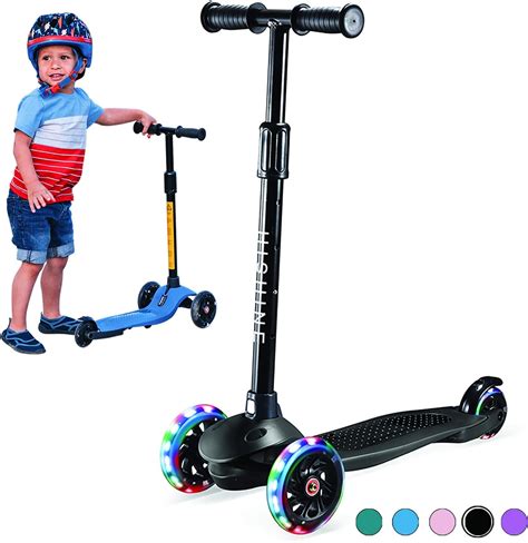 Kids Push Scooter Child Kick Flashing Led Light Up 2 Wheel Adjustable