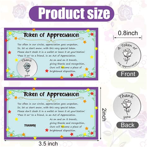 12 Sets Tokens Of Appreciation And Cards Set Inspirational Quote Cards