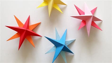 diy hanging paper 3d star tutorial for christmas birthday party decorations youtube