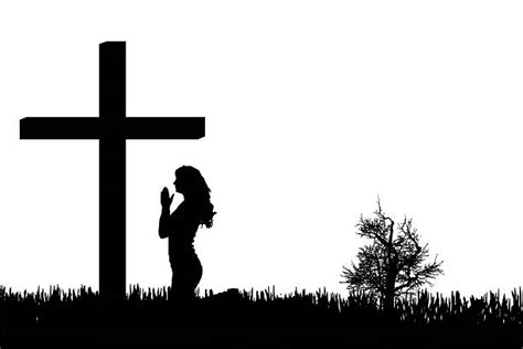 Kneeling At The Cross Silhouette Stock Photos Pictures And Royalty Free