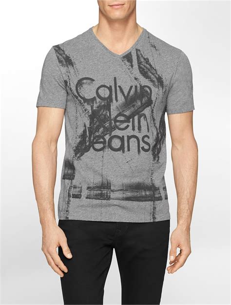 Lyst Calvin Klein Jeans Classic Fit Oversized Pixel Logo Print T Shirt In Gray For Men