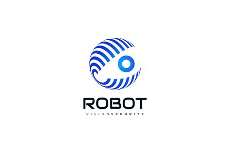Robot Eye Logo With Blue Sphere Concept World Logo With Eye Suitable