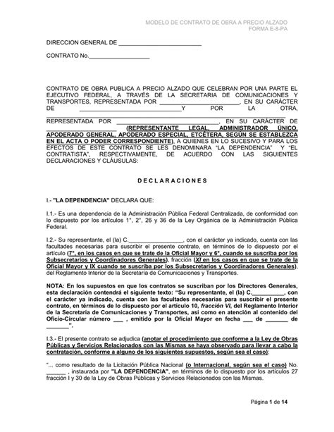 Modelo Contrato De Obra Civil Colombia 2019 Financial Report