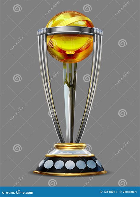 Realistic Cricket World Cup Trophy On Plain Background Stock Vector