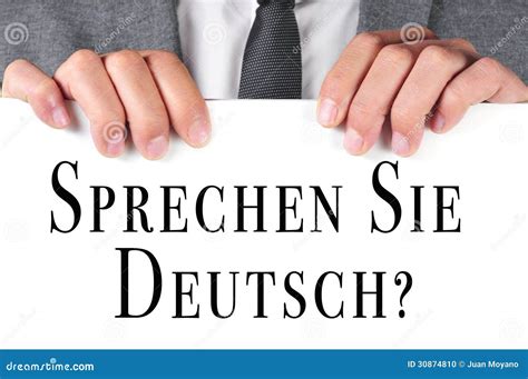 Sprechen Sie Deutsch Do You Speak German Written In German Stock