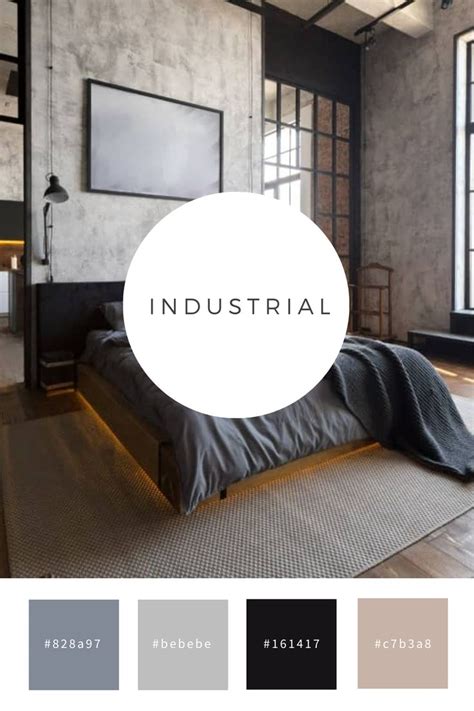 industrial color palette bedroom design   industrial style