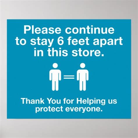 Thank You For Practicing Social Distancing Poster Zazzle