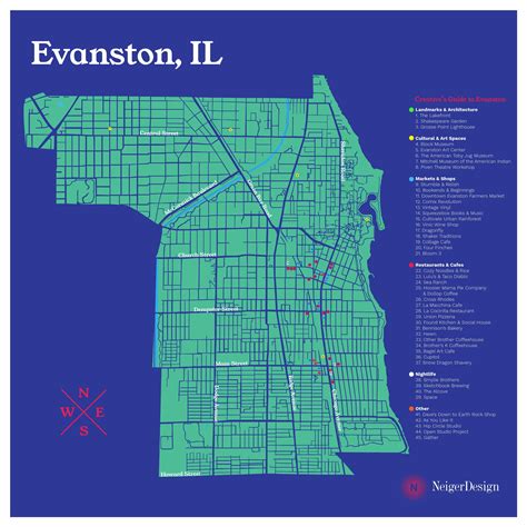 Creatives Guide To Evanston Illustrated Map Of Evanston