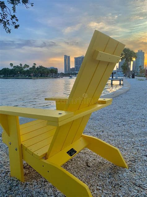 Yellow Beach Chair Stpete Fl Stock Photo Image Of Petersburg