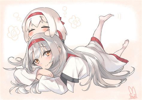 Anthropomorphism Barefoot Blush Browneyes Chibi Grayhair Headband