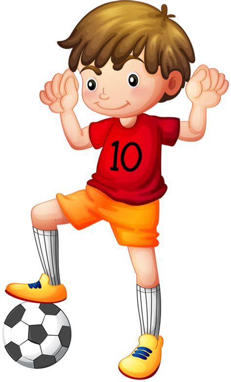 Cute Boy Playing Football Clipart Illustration Ai Gen