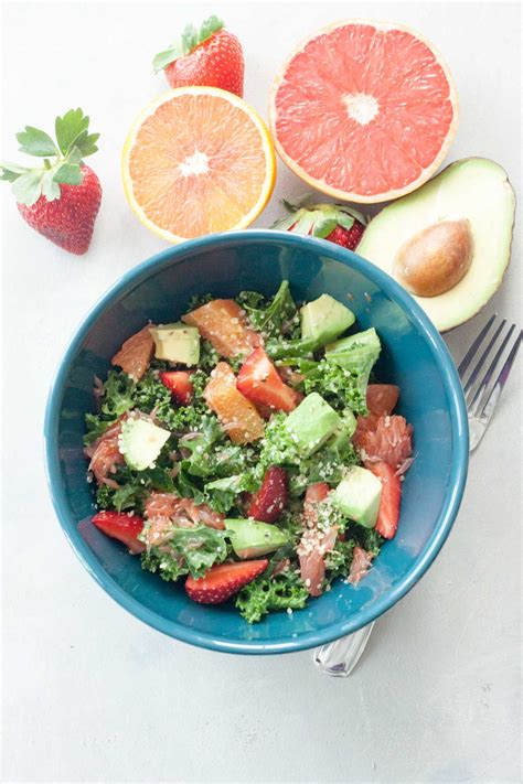 Citrus Strawberry Avocado Kale Salad