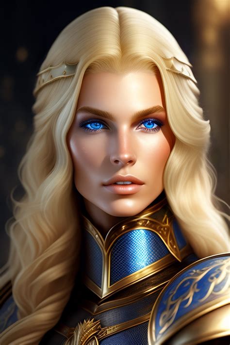 lexica elf knight blond hair blue eyes
