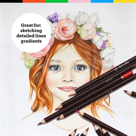 24 Oil Based Skin Tone Colored Pencils Set In Tin Box Art Skin