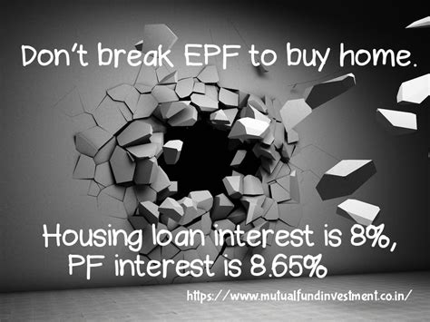 Redemption of a debt obtained from a recognized lending institution in. Don't break EPF to buy home. Housing loan interest is 8% ...