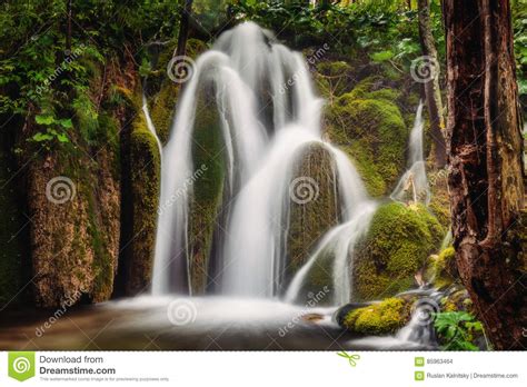 Majestic Long Exposure Waterfall Stock Photo Image Of Landscape