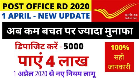 Post Office RD Plan 2020 New Update Post Office RD Interest Rate