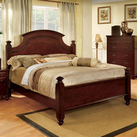 Gabrielle French Country Style Dark Cherry Finish Bed Frame Set Ebay