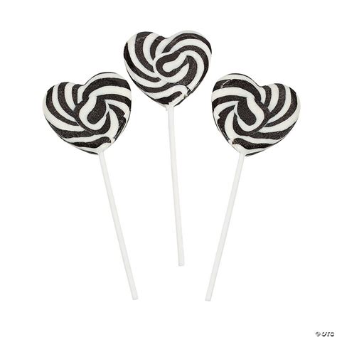 Black And White Heart Shaped Swirl Lollipops Discontinued
