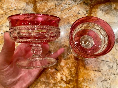 1930s Kings Crown Glass Set Of 2 Etsy