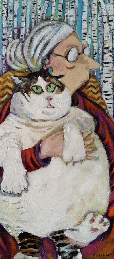Your old painting woman stock images are ready. Old Woman Fat Cat Painting by Melissa Bollen