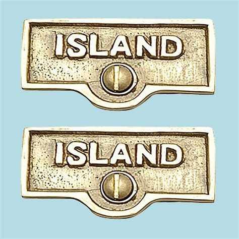 We provide individuals, electricians, construction contractors, etc. 2 Switch Plate Tags ISLAND Name Signs Labels Lacquered Brass