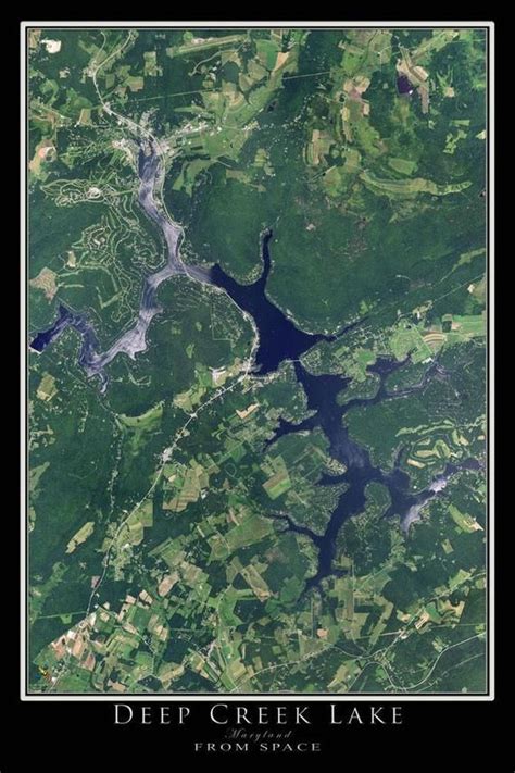 The Deep Creek Lake Maryland Satellite Poster Map Etsy Deep Creek