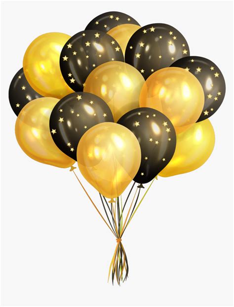 Transparent Black And Gold Balloons Png Transparent Background Gold