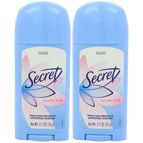 Pack Of 2 Secret Womens Solid Powder Fresh Antiperspirant Deodorant