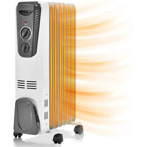 Gymax 1500w Oil Filled Radiator Heater Portable Space Heater W 3 Heat