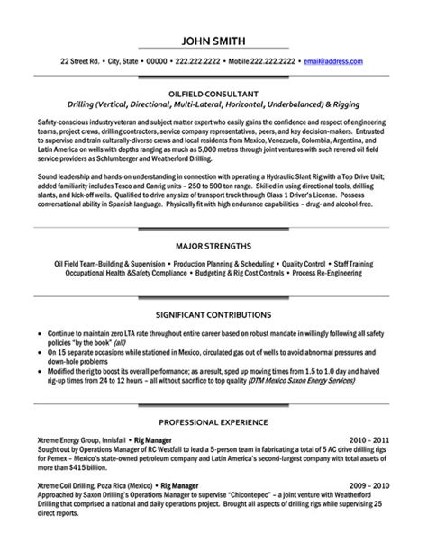 Top Oil And Gas Resume Templates And Samples