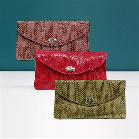 Sorial ~ Snake Skin Textured Envelope Clutch Comes In Many Colors