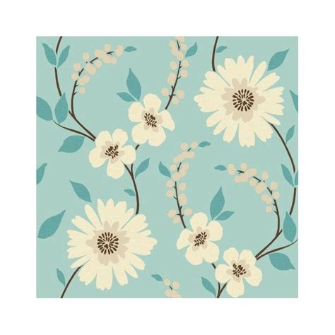 Arthouse Stansie Floral Trail Luxury Contemporary Blue Cream Wallpaper