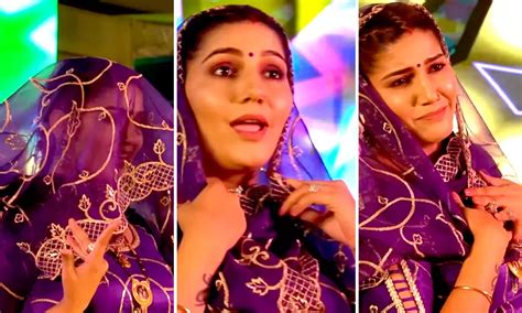Haryanvi Dancer Sapna Choudhary Dance In Purple Dress On Lapete Video