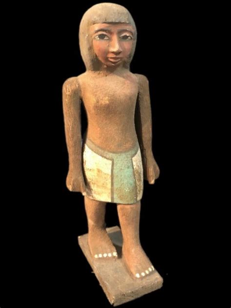 Beautiful Ancient Egyptian Wooden Statue 300 Bc 2 Large