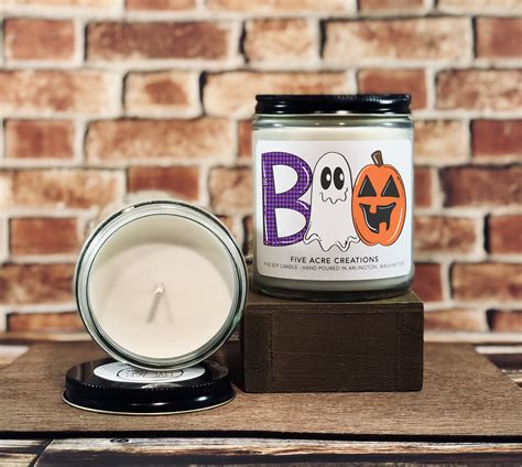 Halloween Candle Ghost Candle Boo Candle Halloween T Etsy