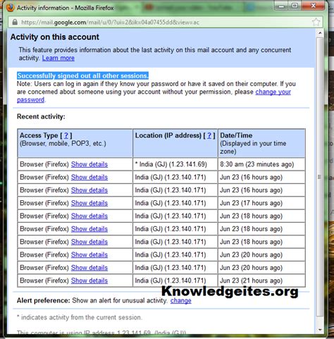To sign out gmail from all other computer that may be signed in, follow these. June 2013