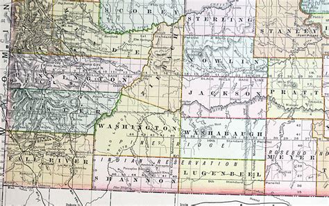 C 1898 Rand Mcnally And Co Map Of South Dakota M 14489 6000