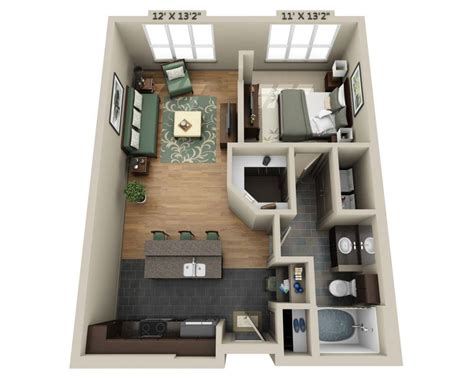 300 Square Feet Studio Apartment Floor Plan