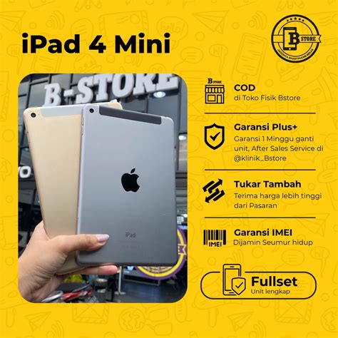 Jual Ipad Mini 4 16 Gb 4g Lte Apple Cod Jakarta Tab Tablet 16gb