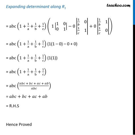 question 11 show that determinant abc 1 1 a 1 b 1 c abc