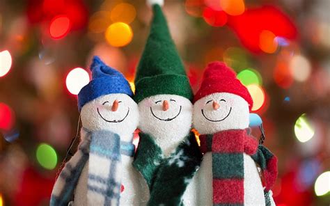 Cute Colorful Snowmen Colorful Cute Snowmen Winter Hd