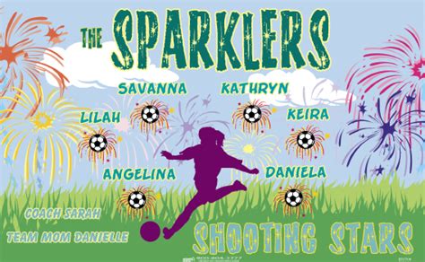 The Sparklers B57700 Digitally Printed Vinyl Soccer Sports Team Banner