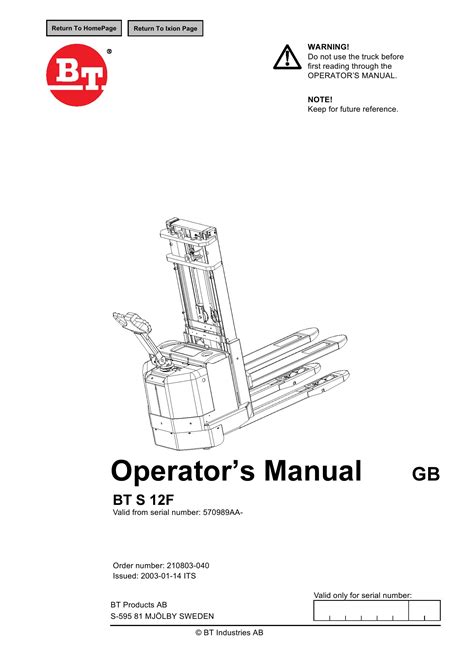 Nissan Forklift Operator Manual Pdf