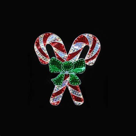 Northlight 48 Holographic Lighted Double Candy Cane Outdoor Christmas