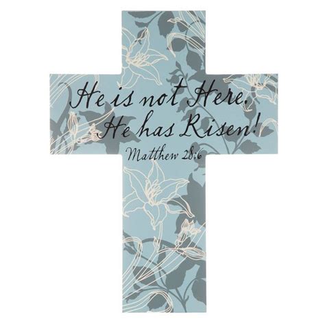 I'm not fancy with a paint brush with writing. He Has Risen Cross Floral MDF Table Piece | Art craft ...