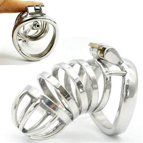 STAINLESS STEEL MALE Chastity Device Long Cage Men Metal Lockable