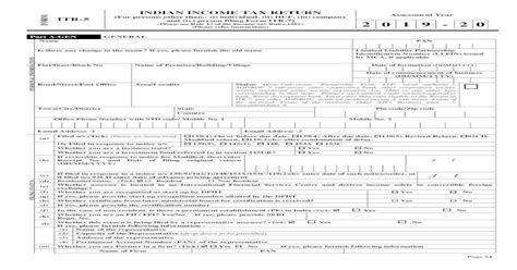 Indian Income Tax Return Form Itr 5 And Iv Person Filing Rules
