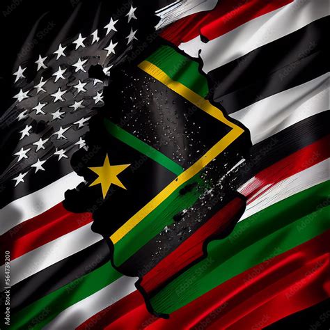 Black Liberation African American Flags And Stars Black History Month